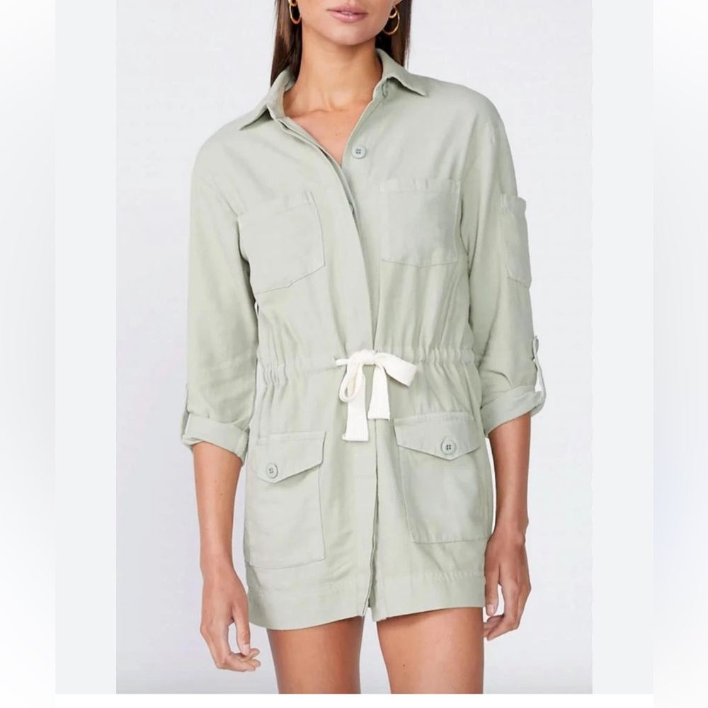 Monrow
Twill Pocket Dress In Light Olive XS